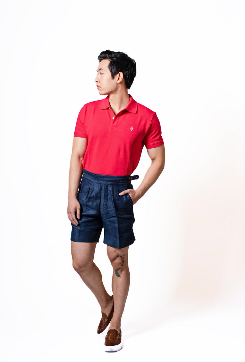 MONTAUK CLASSIC POLO - CORAL RED