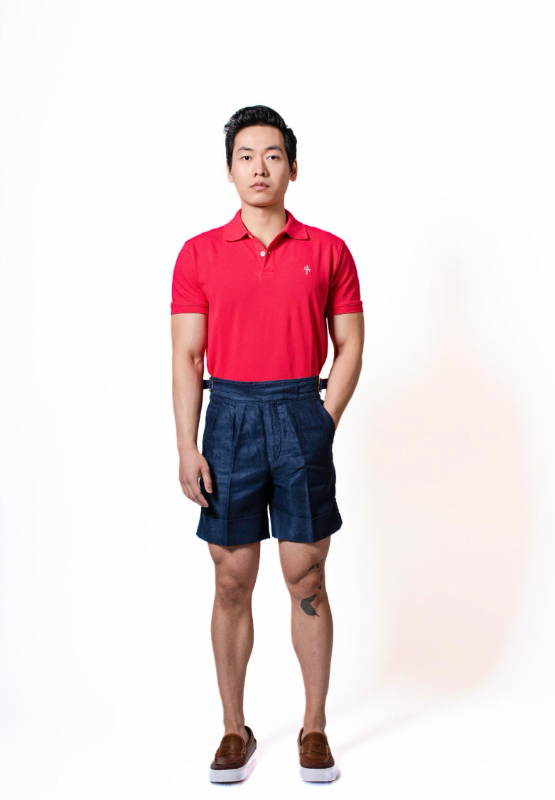 MONTAUK CLASSIC POLO - CORAL RED